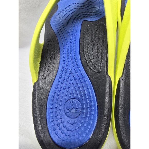 CROCS MODI SPORT Thong Flip Flops Unisex Mens 7 Women's Size 9-Yellow Blue Black - Picture 13 of 15
